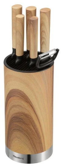 Rinkinys 7 dalių peilių rinkinys su blokeliu, nerūdijančio plieno, Klausberg, kb-9036