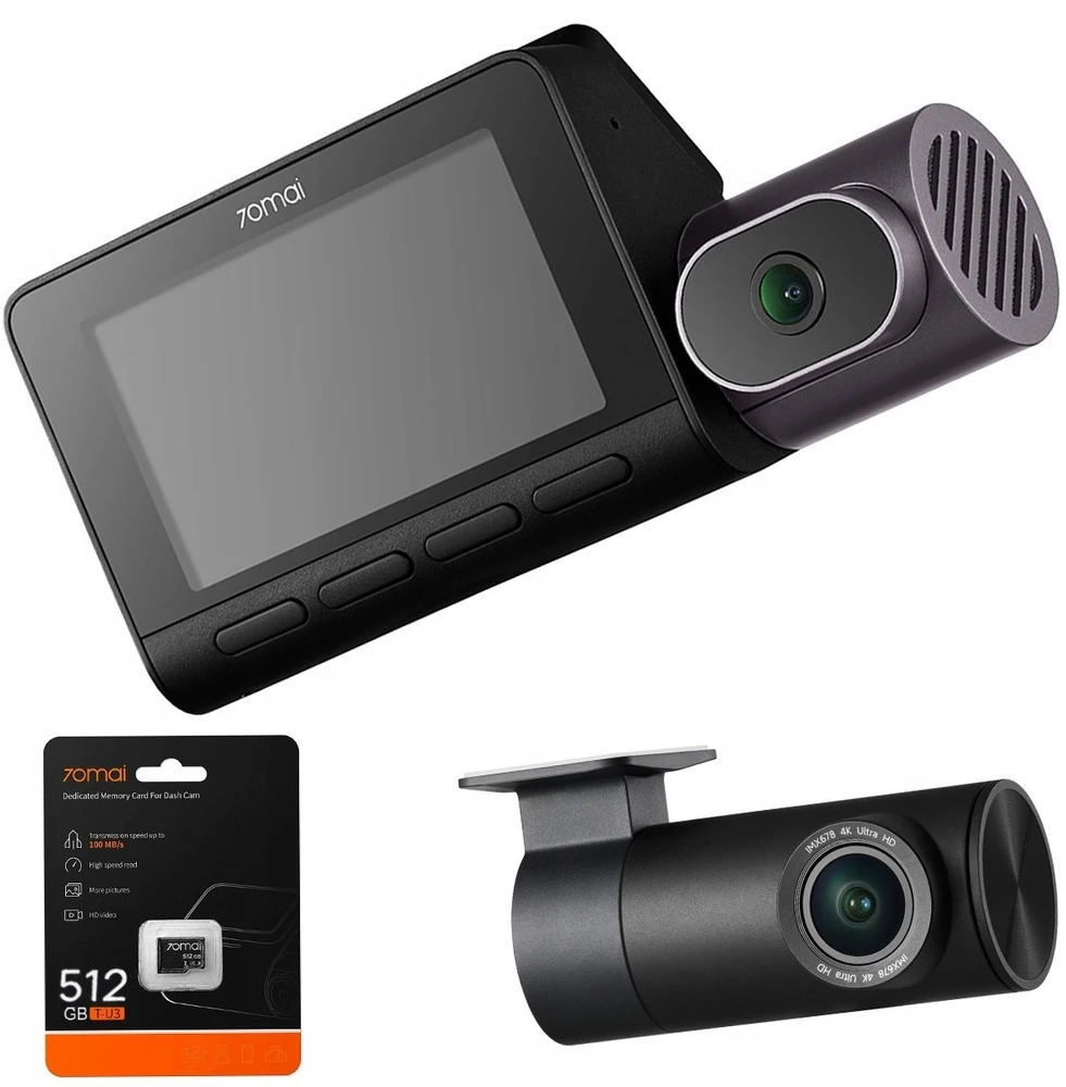 70mai T800 4K + kamera tylna RC41 4K HDR + SD 512GB