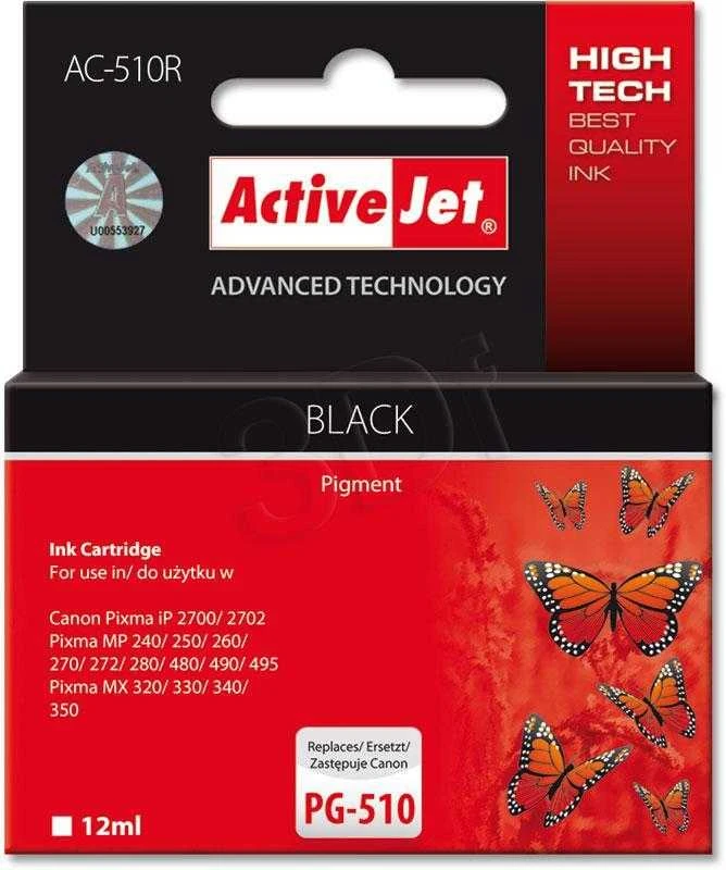 RAŠALINĖ KASETĖ „ACTIVEJET CANON“ (AC-510R JUODA PG-510)