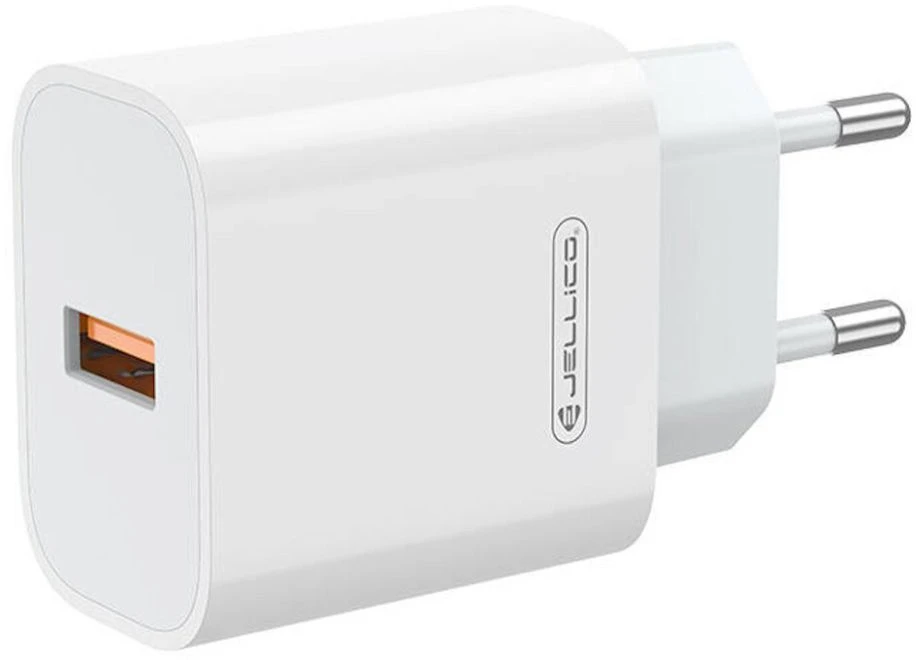 Sieninis įkroviklis 22,5W QC3.0 USB Jellico AK165 baltos spalvos