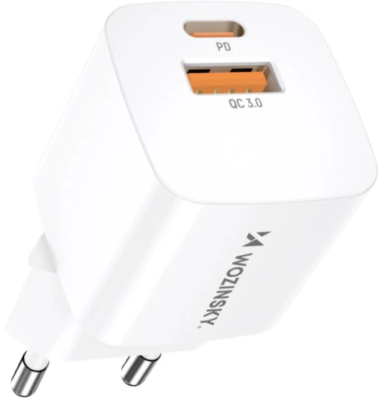 Wozinsky CMWCW 20W USB-C / USB-A laidinis įkroviklis – baltos spalvos