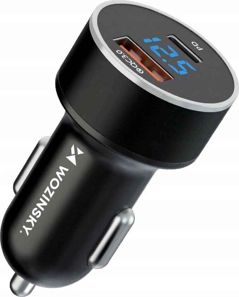 Įkroviklis automobilinis Wozinsky (WDCCAC) (1xUSB 1xUSB-C 3A) 36W juodas
