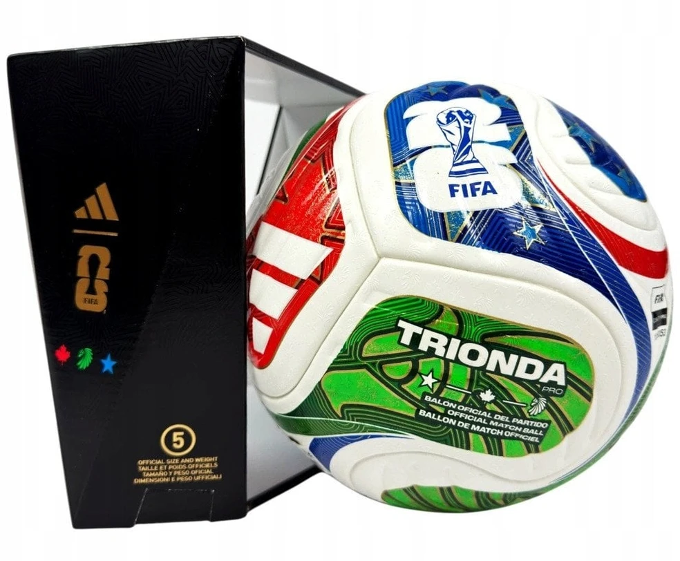 Adidas TRIONDA Pro World Cup 2026 JD8021 OMB - oficialus rungtynių futbolo kamuolys