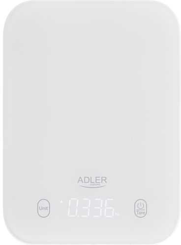 Virtuvinės svarstyklės Adler virtuvės svarstyklės | AD 3181w | Graduacija 1 g | Ekrano tipo LED | Baltas