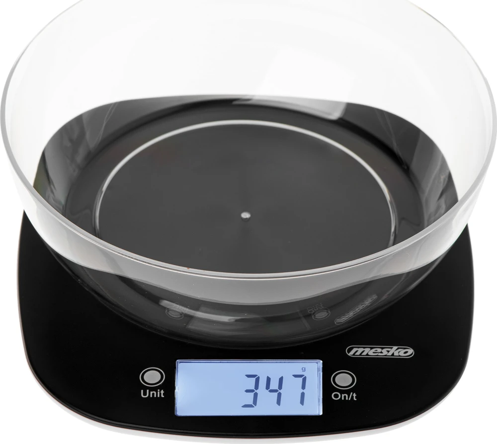 Virtuvinės svarstyklės Mesko Adler virtuvės svarstyklės su dubeniu | MS 3179b | Graduacija 1 g | Ekrano tipo LCD | Juodas