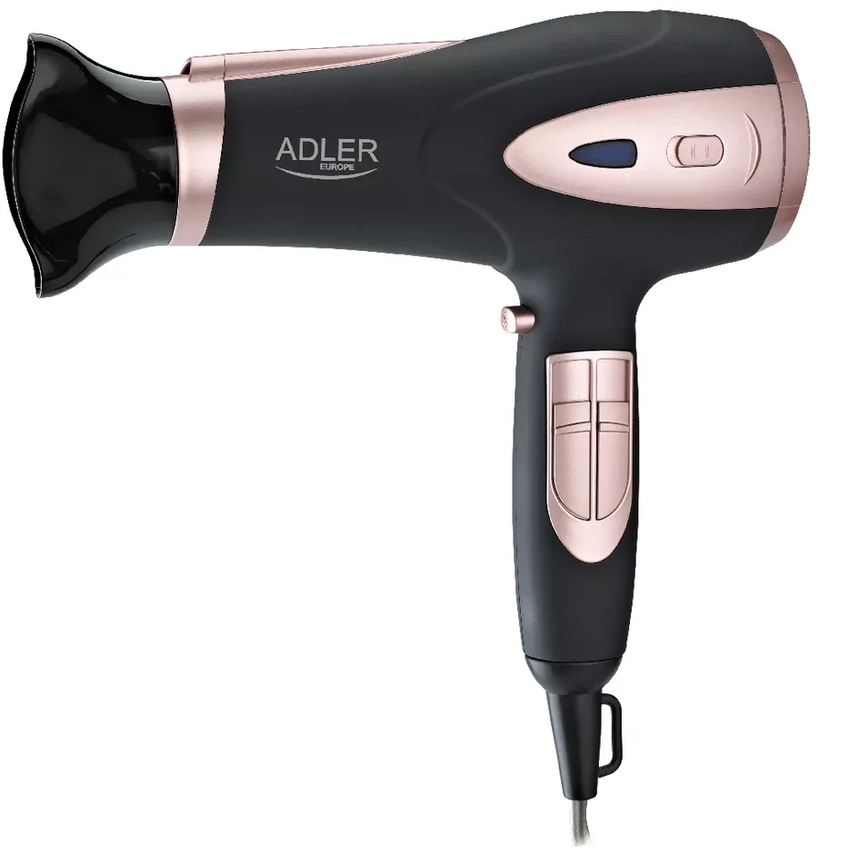 Adler AD 2248b ION plaukų džiovintuvas - 2200W + difuzorius, juodos/rožinės spalvos