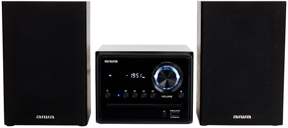 Aiwa Hi-Fi mikro garso sistema 20W RMS su Bluetooth/CD/USB grotuvu ir FM radiju, juoda