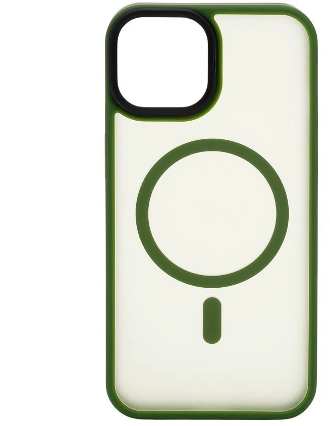 Dėklas iLike Connect Hibrīdais Magnētiskais Apvalks iPhone 15 PC + TPU Divu Slāņu MagSafe Saderīgs Triecienizturīgs Zaļš