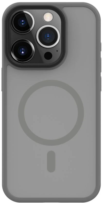 Dėklas iLike Connect Hibrīdais Magnētiskais Apvalks iPhone 15 Pro Max PC + TPU Divu Slāņu MagSafe Saderīgs Triecienizturīgs Dizains Sudraba