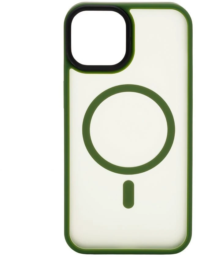 Dėklas iLike Connect Hibrīdais Magnētiskais Apvalks iPhone 15 PC + TPU Divu Slāņu MagSafe Saderīgs Triecienizturīgs Zaļš