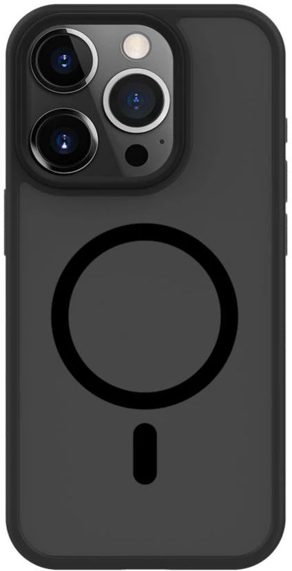 Dėklas iLike Connect hibrīdā magnētiskā vāciņš iPhone 15 Pro Max PC + TPU divslāņu MagSafe saderīgs triecienizturīgs dizains melnā krāsā