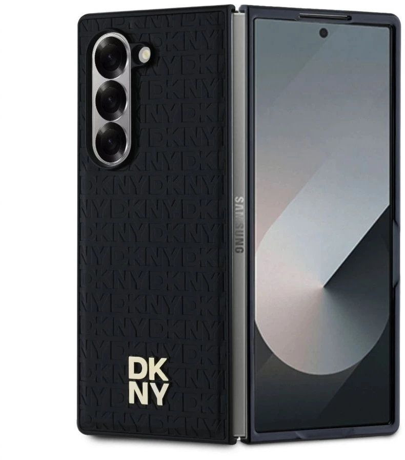 Dėklas DKNY DKHMZFD6PSHRPSK Z Fold6 F956 juodos spalvos Repeat Pattern Stack Logo