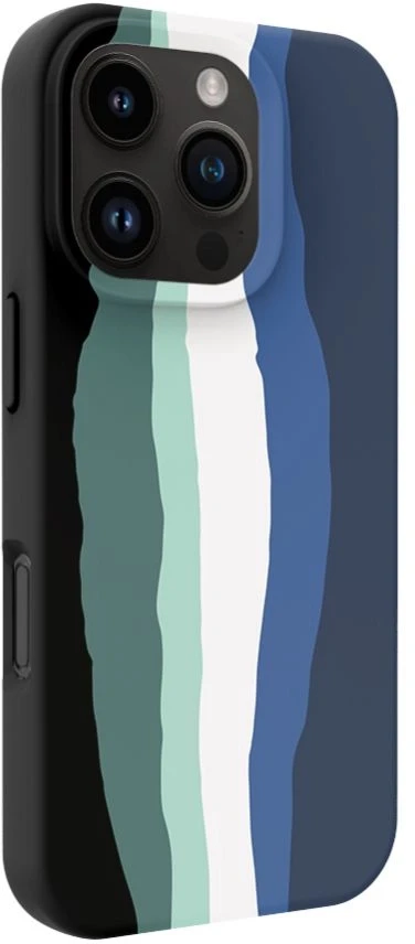 Back cover Evelatus Apple iPhone 16 Pro Max Multi-Colored Silikoninis dėklas With MagSafe Aura Mėlyna
