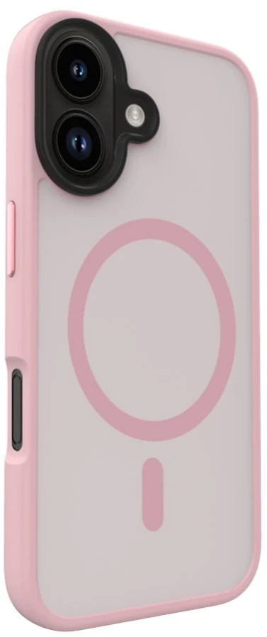 Evelatus iPhone 16 hibrīdais apvalks MagSafe PC + TPU rozā