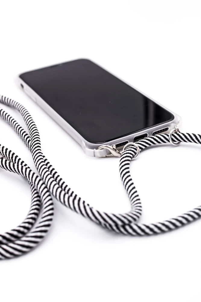 Dėklas Evelatus Apple iPhone 11 Silicone Transparent with Necklace TPU Strap Transparent
