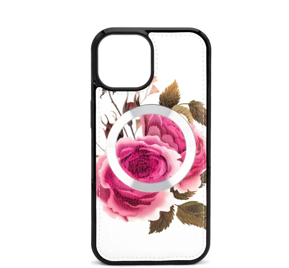 Evelatus Apple iPhone 15 Odinis dėklas Zipper Design Flower Baltas