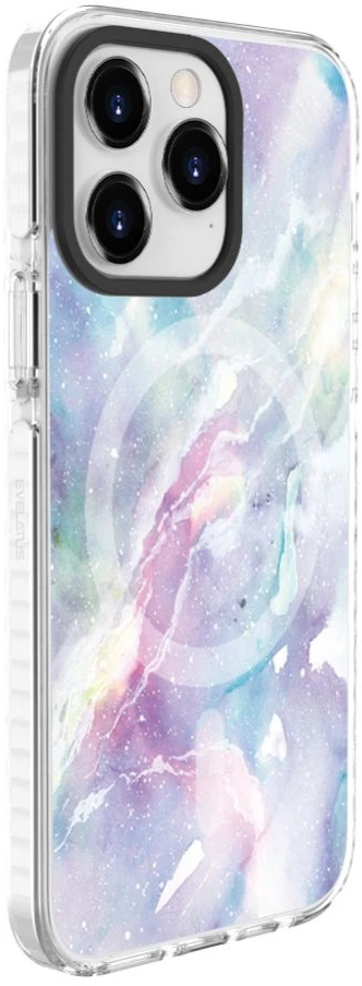 Dėklas Evelatus Apple iPhone 15 Pro PC+TPU With MagSafe Customized Print Marble Violetinė