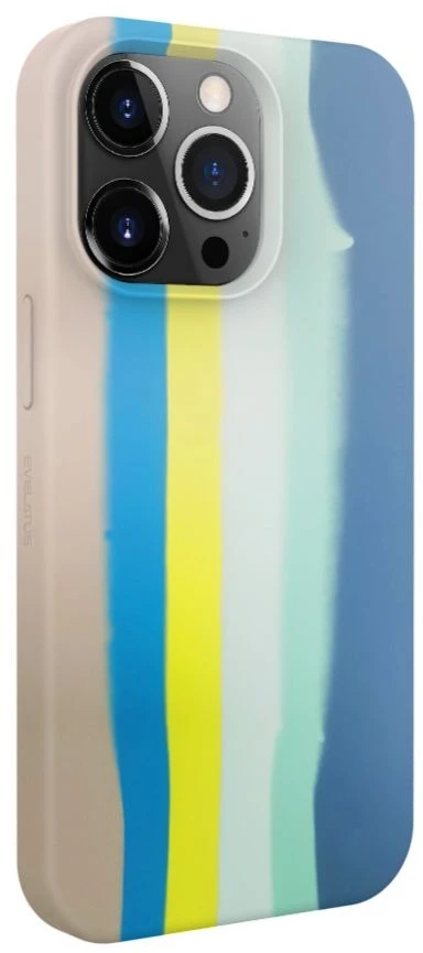 Dėklas Evelatus Apple iPhone 15 Pro Silicone case Multi-Colored Mėlyna Rožinė