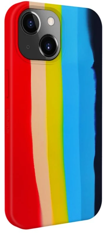 Dėklas Evelatus Apple iPhone 15 Silicone case Multi-Colored Rainbow