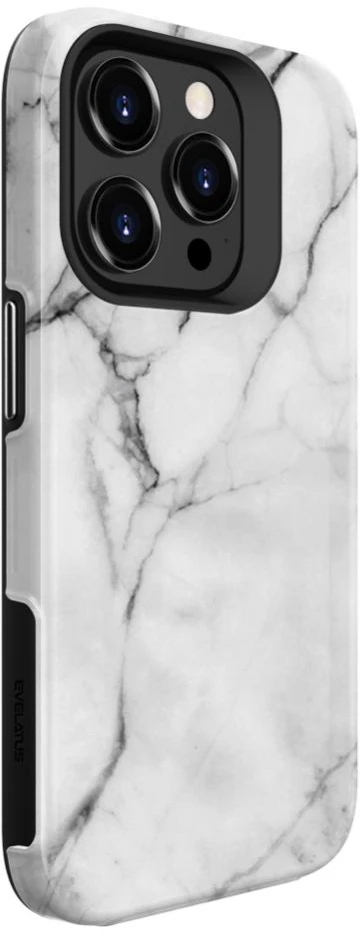 Dėklas Evelatus Armor Case iPhone 15 Pro TPU + PC Dubultā Slāņa Pielāgots Marmora Balts Druka Šoka Izlīdzināšanai Izturīga Aizsardzība