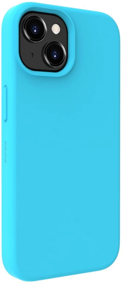 Dėklas Evelatus iPhone 15 Silikona Vāks MagSafe Mīkstā Tauste Cyan Zils