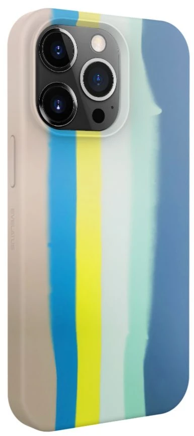 Dėklas Evelatus Apple iPhone 15 Pro Max Silicone case Multi-Colored Mėlyna Rožinė