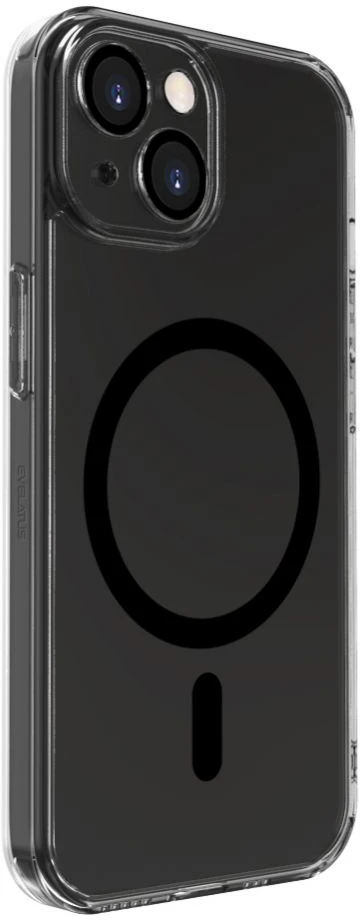 Dėklas Evelatus Apple iPhone 15 Clear Case With MagSafe and Camera Protection Transparent Juodas