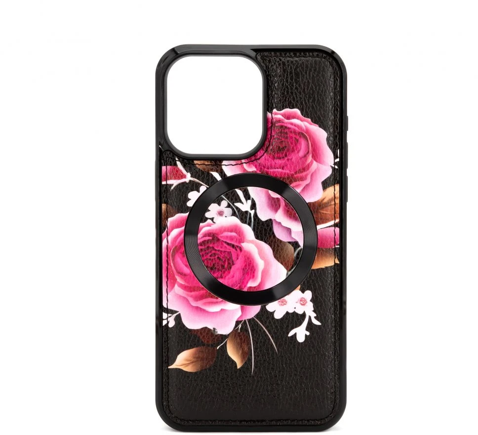 Evelatus Apple iPhone 15 Pro Odinis dėklas Zipper Design Flower Juodas