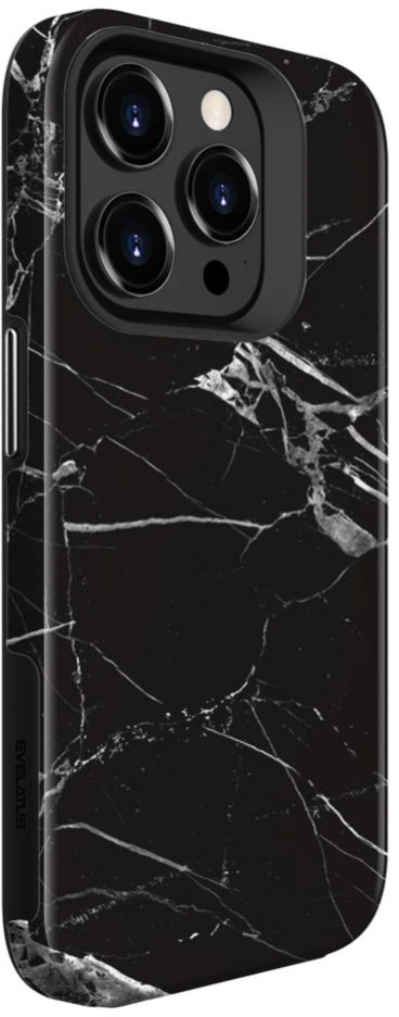 Dėklas Evelatus Apple iPhone 15 Pro Max Armor case TPU+PC Customized Print Design Marble Juodas