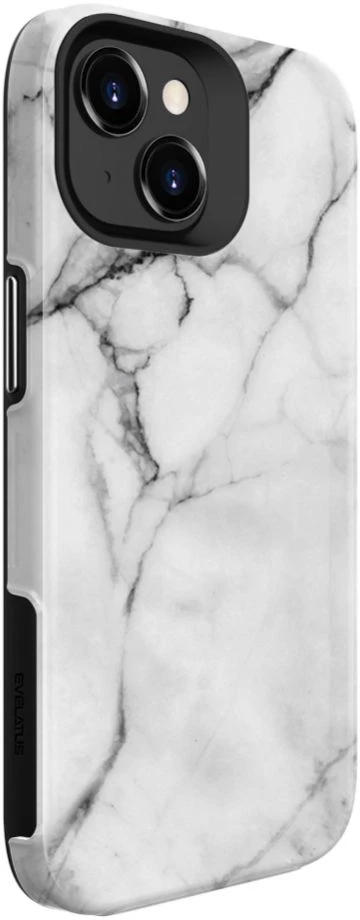 Dėklas Evelatus iPhone 15 Plus Armor Case TPU + PC Drukāts dizains Marmora balts