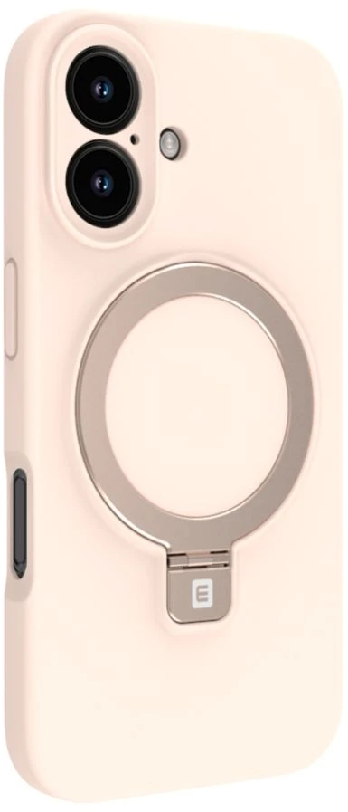 Evelatus iPhone 16 Premium Magsafe ar Statīvu Soft Touch Silikona Aizsargapvalks Rozā Smiltis