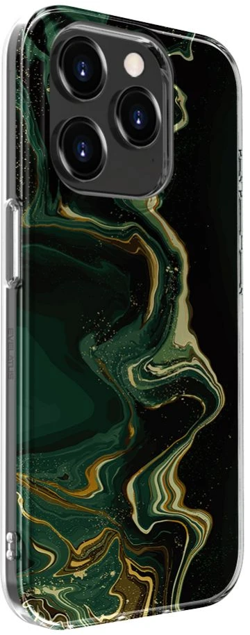 Dėklas Evelatus Apple iPhone 15 Pro PC Customized Print Design Marble Dark Žalias