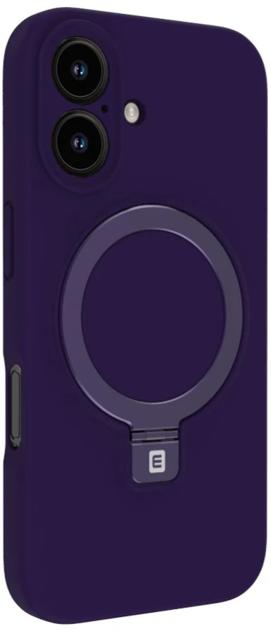 Evelatus iPhone 16 Premium MagSafe ar statīvu Soft Touch Silikona Vāciņš Purpura