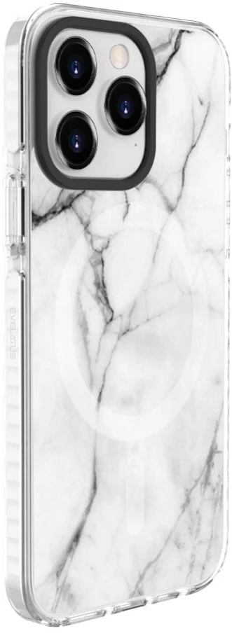 Dėklas Evelatus iPhone 15 Pro PC+TPU ar MagSafe Pielāgota Druka Marmora Balts