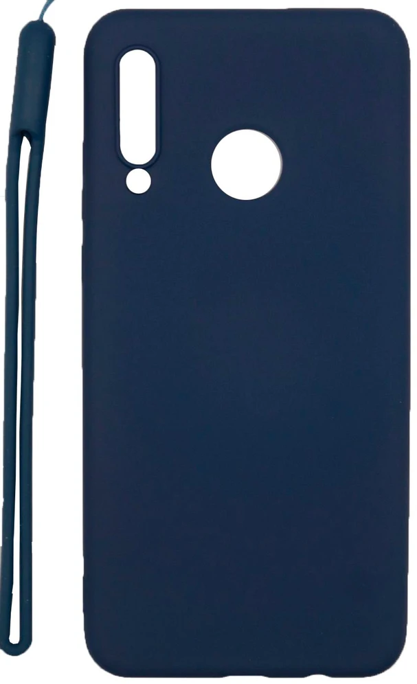 Evelatus Huawei P30 Lite Soft Touch Silikoninis dėklas with Strap Dark Mėlyna