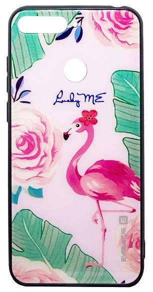 Dėklas Evelatus Huawei Y6 2018 Picture Glass Case Flamingo Party