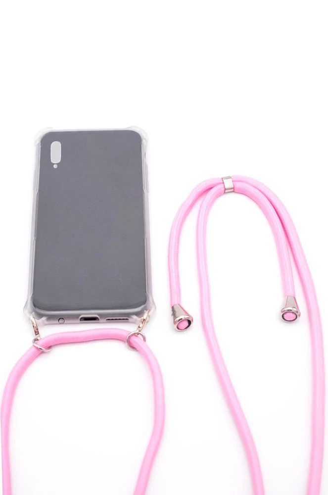 Dėklas Evelatus Samsung A40 Case with rope Rožinė Transparent