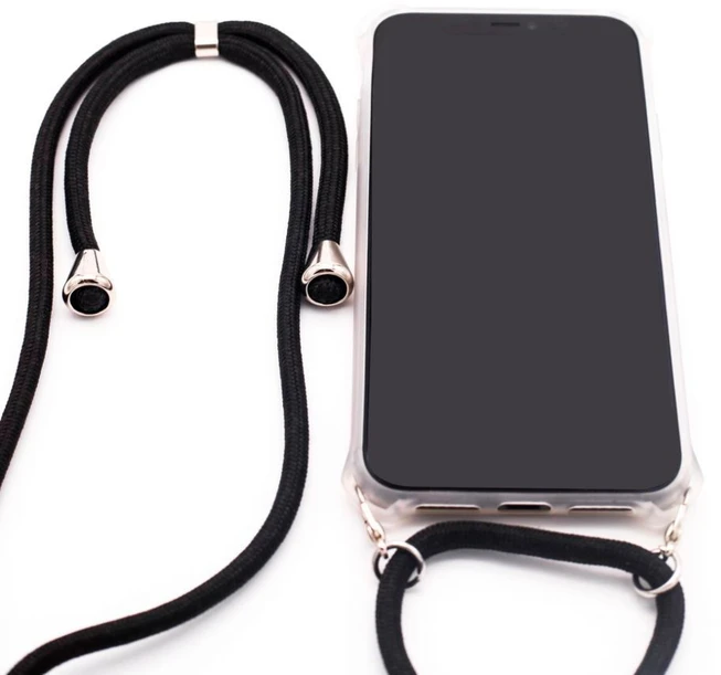 Dėklas Evelatus Samsung A50 Case with rope Juodas Transparent