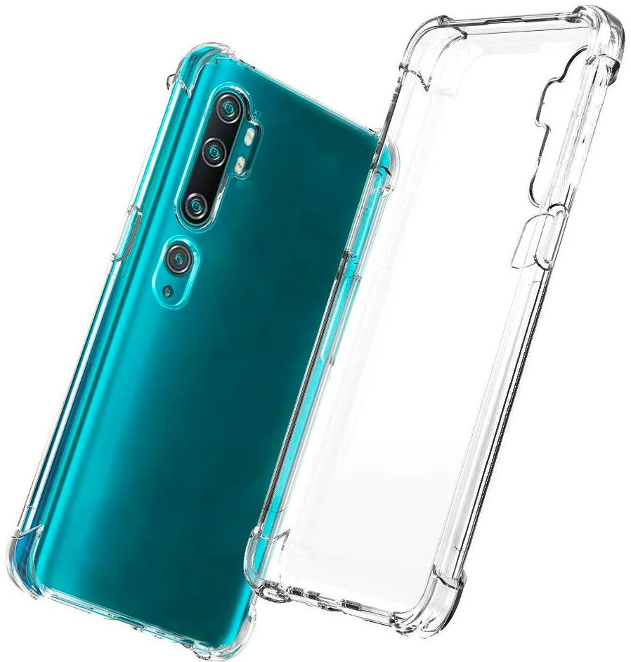 Evelatus Xiaomi Mi Note 10 Military Shockproof Silikoninis dėklas TPU Transparent