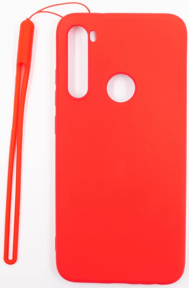 Evelatus Xiaomi Xiaomi Redmi Note 8 / Redmi Note 8 2021 Soft Touch Silikoninis dėklas with Strap Raudona