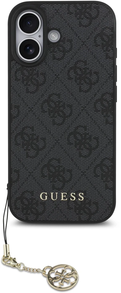 Guess 4G Charm dėklas skirtas iPhone 17 Tone on Tone pilkos spalvos