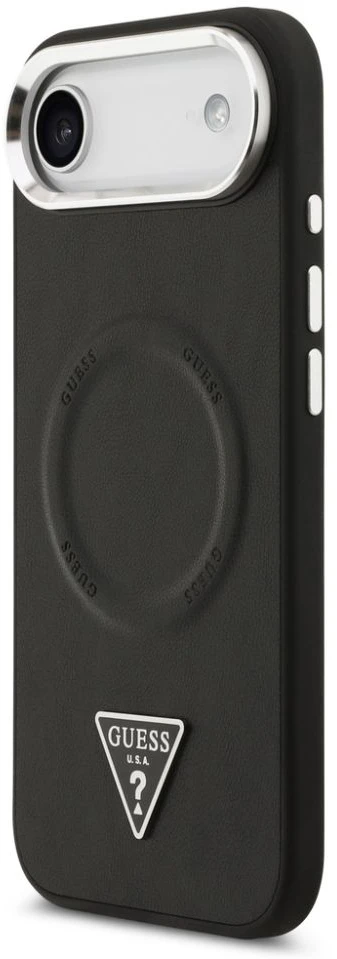 Guess PU Leather Triangle Logo MagSafe dėklas skirtas Apple iPhone Air juodos spalvos