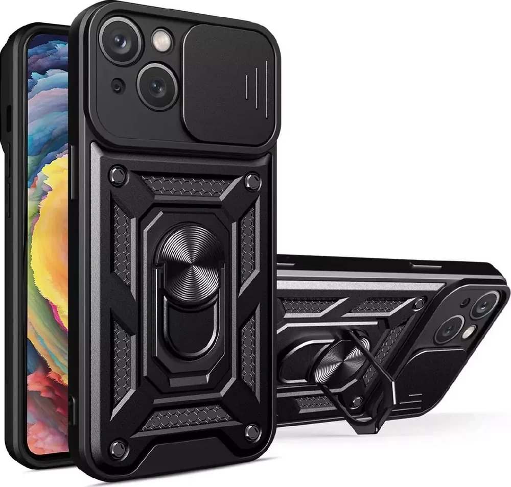 Hurtel Hybrid Armor Camshield dėklas skirtas Huawei Nova Y90, juodas