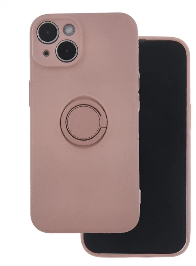 Telforceone Dėklas Finger Grip su pirštų laikikliu, skirtas iPhone 16 6,1 rožinės spalvos