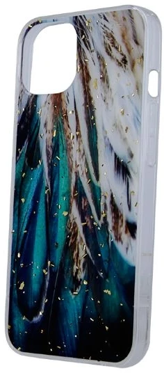 iLike Telforceone Gold Glam dėklas, skirtas iPhone 14 Pro 6,1" plunksnos