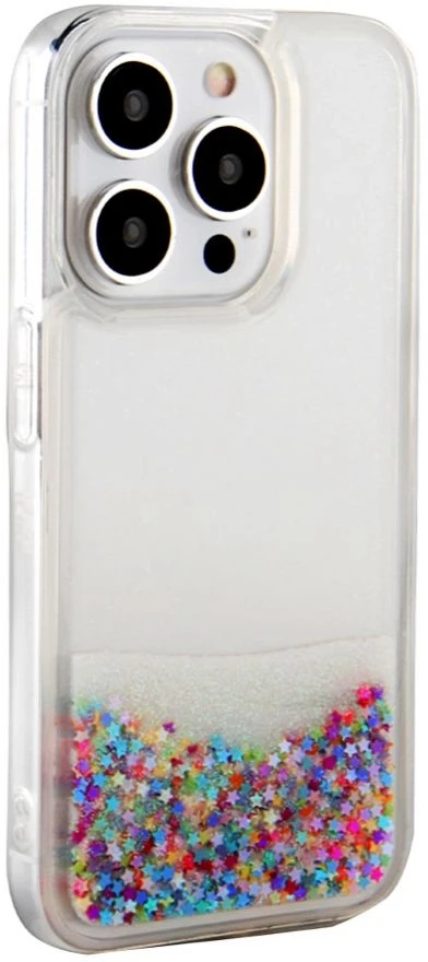 iLike Dėklas na telefon Tylny pokrowiec Apple iPhone 15 Pro Silikoninis dėklas Vanduo Glitter Rainbow (ILIAPP15PSWGR)