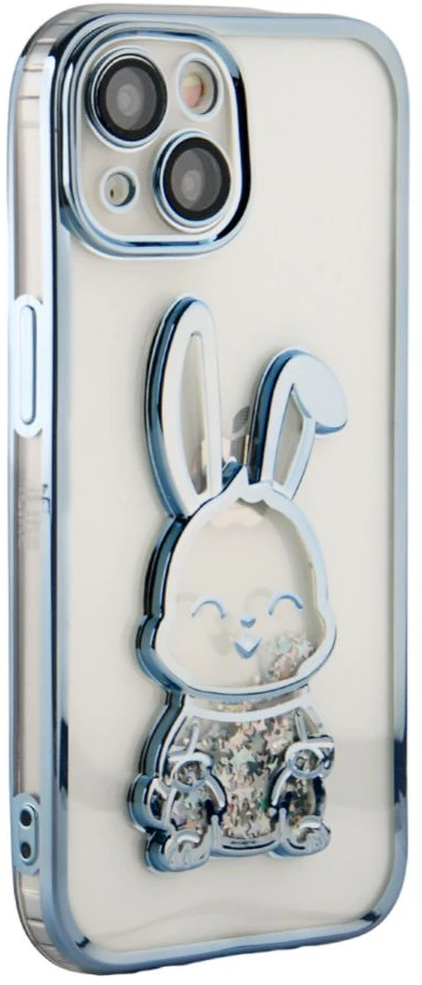 iLike Tylny pokrowiec Apple iPhone 15 Silikoninis dėklas Print Desire Rabbit Mėlyna ILIAPP15PDRPBL