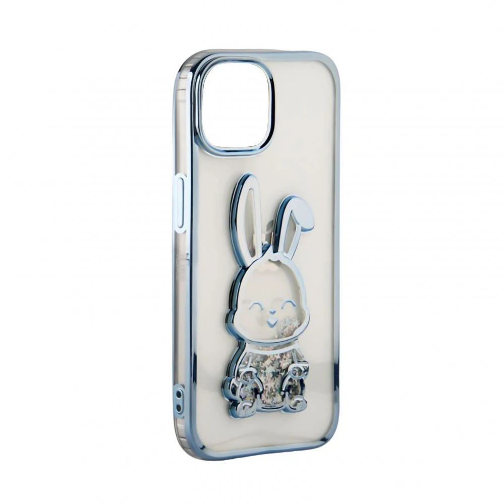 iLike Tylny pokrowiec Apple iPhone 15 Pro Silikoninis dėklas Print Desire Rabbit Mėlyna ILIAPP15PPDRPBL