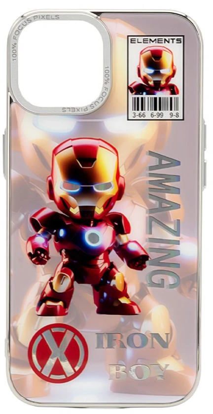 iLike Galinis dangtelis Apple iPhone 15 PC Silikoninis dėklas Iron Boy ILIAPP15PSIB