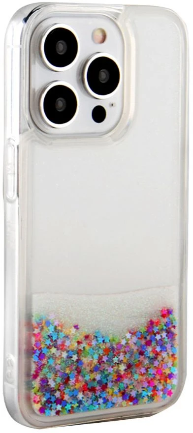 iLike Tylny pokrowiec Apple iPhone 15 Pro Max Silikoninis dėklas Vanduo Glitter Rainbow ILIAPP15PMSWGR